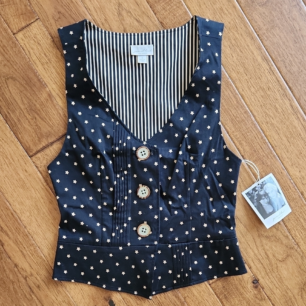 Jovovich Hawk For Target Women's Black Star Patterned Vest New